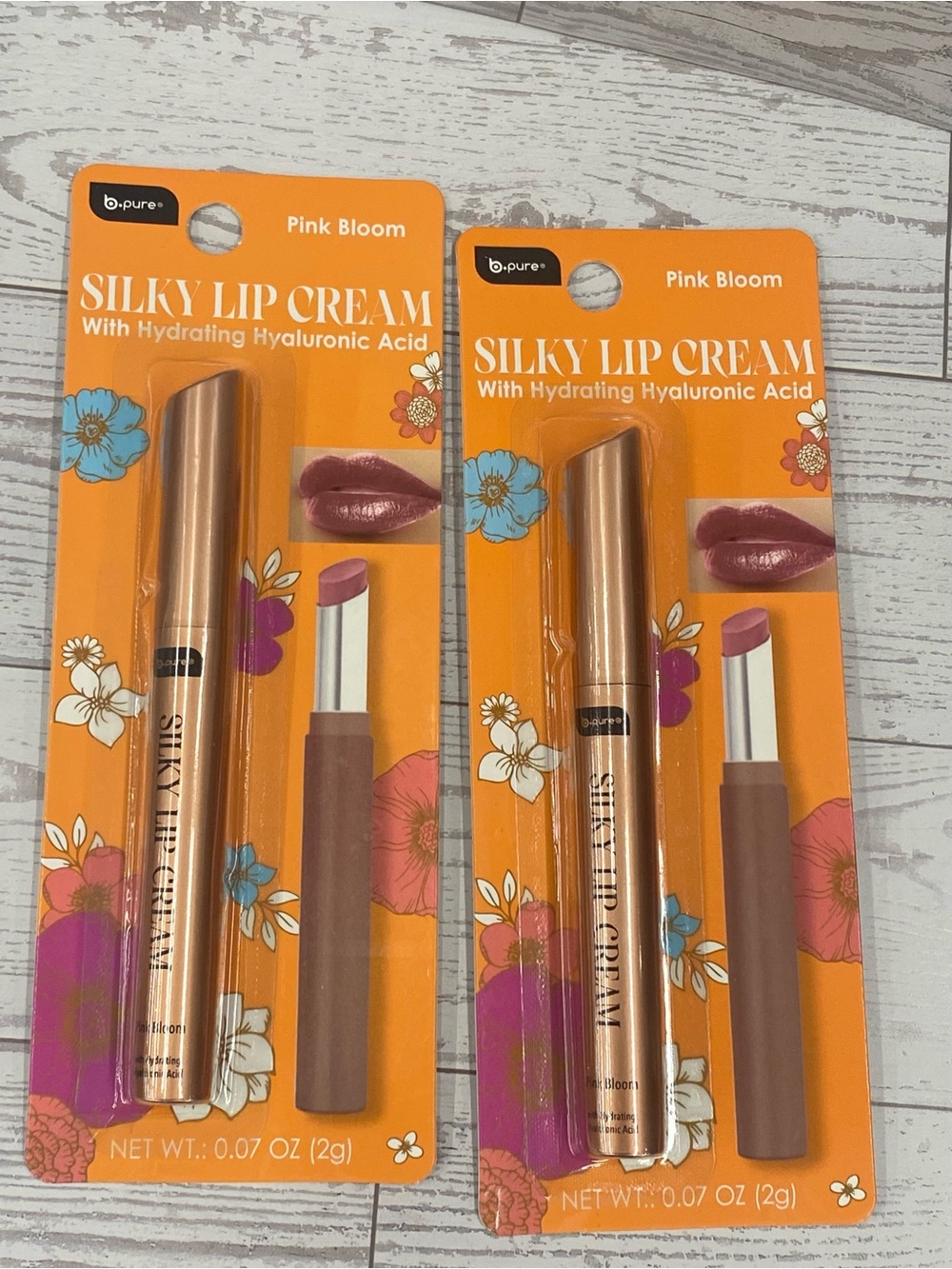 Pink Bloom Silky Lip Cream with Hydrating Hyaluronic Acid b.pure